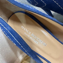 Bianca Buccheri Blue Suede Open Toe Heels – Made in Italy Designer Stiletto Pumps