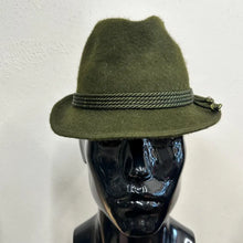 Vintage Olive Green Wool Felt Tyrolean Hat | POLKAP Made in Poland, 54cm