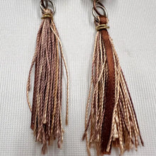 Vintage Olive Acrylic Bead Tassel Earrings | Long Boho Fringe Drop Earrings | Earth Tone Statement Earrings