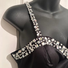 Vintage Black Satin Rhinestone Mermaid Evening Gown / Y2K One Shoulder Formal Maxi Dress / Old Hollywood Glam Prom Dress
