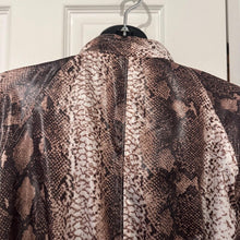 Vintage Snake Print Utility Jacket | Y2K Python Safari Lightweight Coat