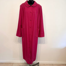 Vintage Wool and Cashmere | Magenta Pink Long Coat | Australian Made | Peter Pan Collar | Belted Wool Coat