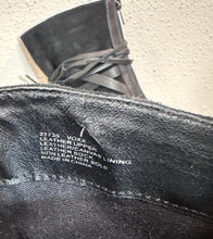 Black Lace-Up Block Heel Boots – Strappy Suede & Leather Look, Statement Ankle Boots