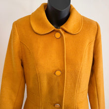 Mustard Wool Blend Coat, REVIEW Australian Designer Coat, Fit and Flare Coat, Bow Back Coat, Vintage Inspired Statement Coat, Size 8