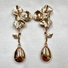 Vintage Pink Crystal Floral Drop Earrings