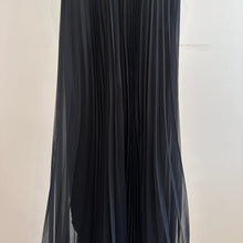 Mary Charmaine Black Pleated Jumpsuit, Embellished Waist, Sheer Wide Leg Trousers