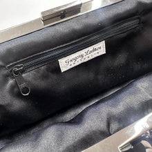 Vintage Sequin Clutch Bag – Black & Silver Disc Embellished Evening Clutch