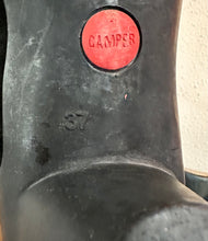 Vintage Black Suede & Rubber Blocked Heeled Boots