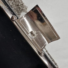Vintage Black Croc Embossed Cylinder Clutch Bag, Rhinestone Clasp Evening Purse, Chain Strap Y2K Shoulder Bag