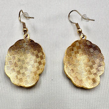 Vintage Black White & Gold Swirl Enamel Earrings | Retro Round Dangle Earrings | Statement Jewellery