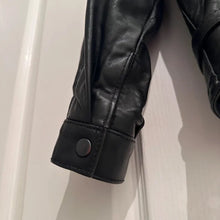 Vintage Australian Leather Jacket, 80s Black Pleated Panel Power Jacket, Size M