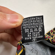 Vintage Beaufort 100% Silk Tie Black Gold Red Geometric Diamond Pattern Made in Italy