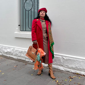 Vintage 80s Target Australia Red Wool Coat – Size 14
