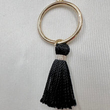 Vintage Gold Tone Hoop & Black Tassel Earrings | Minimalist Statement Dangle Earrings | Boho Tassel Drop Earrings