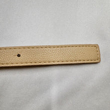 Beige Bow Belt / Vintage Inspired Faux Leather Ribbon Belt / Coquette Statement Waist Belt / Gold Tone Detail