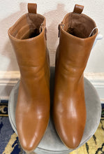 Brown Faux Leather Ankle Boots – Wooden Block Heel