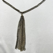 Vintage Mixed Metal Tassel Necklace | Silver & Gold Chain Fringe Pendant Necklace | Y2K Statement Jewelry