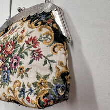 Vintage Floral Tapestry Kiss Lock Handbag | Victorian Carpet Bag, Made in Hong Kong