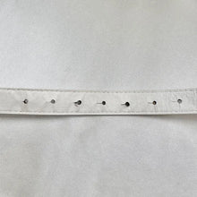 White Bow Belt / Vintage Inspired Faux Leather Ribbon Belt / Coquette Statement Waist Belt / Silver Tone Detail