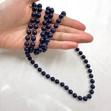 Vintage Dark Navy Double Strand Beaded Necklace | Classic Minimal Statement | Liberty’s Heart