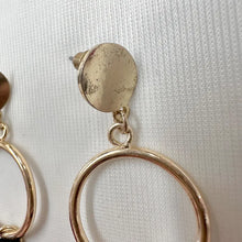 Vintage Gold Tone Hoop & Black Tassel Earrings | Minimalist Statement Dangle Earrings | Boho Tassel Drop Earrings
