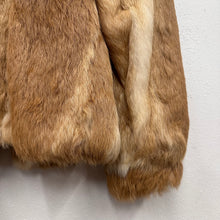 Vintage Rabbit Fur Jacket | Caramel Brown & Cream Patchwork Fur Coat | 1970s Style