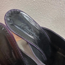 Vintage Deep Purple Patent Stiletto Mules Made in Italy  Peep Toe Heels  Size 46
