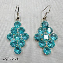 Vintage Rhinestone Cluster Drop Earrings | Silver Tone Statement Jewelry