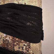 Vintage Black Gold Sequin Mermaid Gown | Strapless Old Hollywood Formal Dress