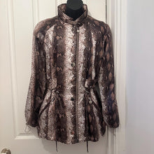 Vintage Snake Print Utility Jacket | Y2K Python Safari Lightweight Coat