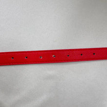 Red Bow Belt / Vintage Inspired Faux Leather Ribbon Belt / Coquette Statement Waist Belt / Gold Tone Detail