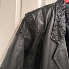 Vintage  Australian Designer Leather Jacket, Size 8, 1980s Black Dolman Sleeve Moto Jacket, Textured Panels No Belt