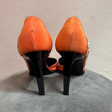 Christian Lacroix Orange Lace Detail Heels  Pointed Toe Stiletto Pumps EU 38 UK 5 Vintage Designer