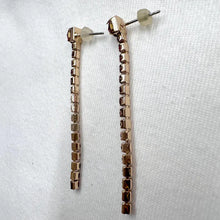 Vintage Deep Pink Rhinestone Line Drop Earrings