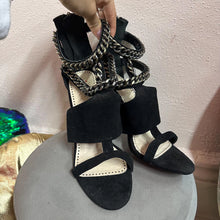 Robert Robert Black Suede Chain Strap Stiletto Heels (EU40)