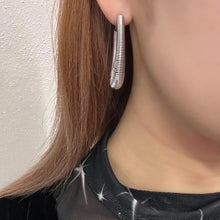 Vintage Ribbed Silver Hoop Earrings, Chunky 90s Statement Jewelry