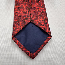 Vintage Red & Black Textured Geometric Necktie Retro Australian Tie