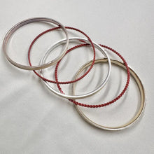 Vintage Orange & Ivory Enamel Bangle Set | 5 Stackable Bangles | Retro Layering Bracelets | Boho Statement Jewelry