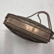 Vintage Bohemian Metal Clutch Bag | Turquoise Style Stone Crossbody Purse | Tribal Mosaic Evening Bag