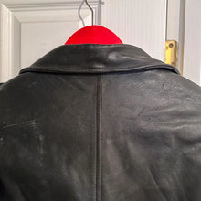 Vintage Black Leather Asymmetrical Biker Jacket, Distressed Punk Rocker Coat