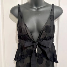 Exclusive Mng Edition Black Polka Dot Chiffon Open Back Maxi Dress Size S
