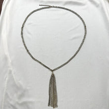 Vintage Mixed Metal Tassel Necklace | Silver & Gold Chain Fringe Pendant Necklace | Y2K Statement Jewelry