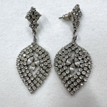 Vintage Rhinestone Chandelier Earrings – Gunmetal Crystal Statement