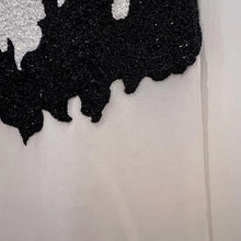 Vintage Black White Beaded Cocktail Dress | Art Deco Inspired Party Mini Dress