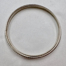 Vintage Champagne Silver Tone Stacking Bangles Set of 3 | Minimal Textured Layering Bracelets | Everyday Jewellery