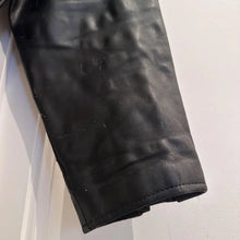 Vintage Black Leather Asymmetrical Biker Jacket, Distressed Punk Rocker Coat