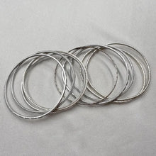 Vintage Silver Tone Mixed Textured Stacking Bangles Set of 9 | Boho Layering Bracelets | Statement Jewellery