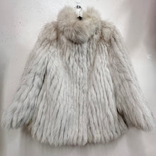 Vintage SAGA FOX Genuine Fox Fur Coat | Ivory Grey Long Hair Fur Jacket
