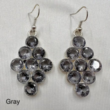 Vintage Rhinestone Cluster Drop Earrings | Silver Tone Statement Jewelry