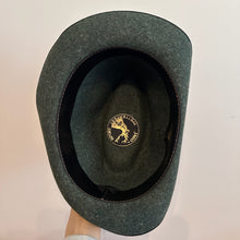 Vintage Green Felt Tyrolean Hat | Alpine Jägerhut Hunting Hat | Feather & Embroidered Brooch | 61cm